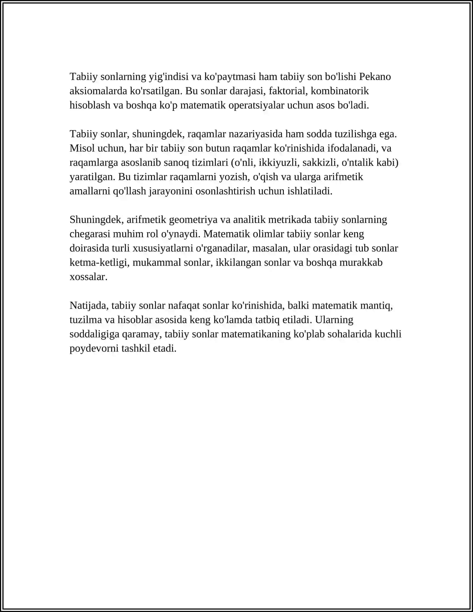 MUSTAQIL ISH Mavzu: HAQIQIY SONLAR USTIDA ARIFMETIK AMALLAR 4