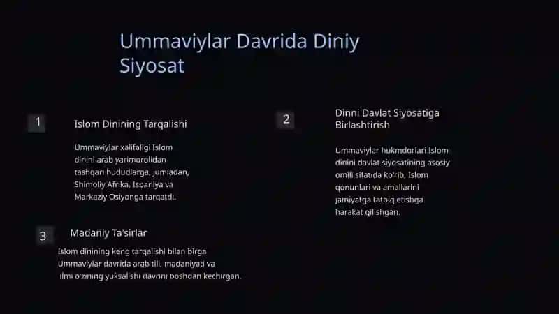 Ummaviylar va Abbosiylar Davrida dinga bo`lgan munosabat 4