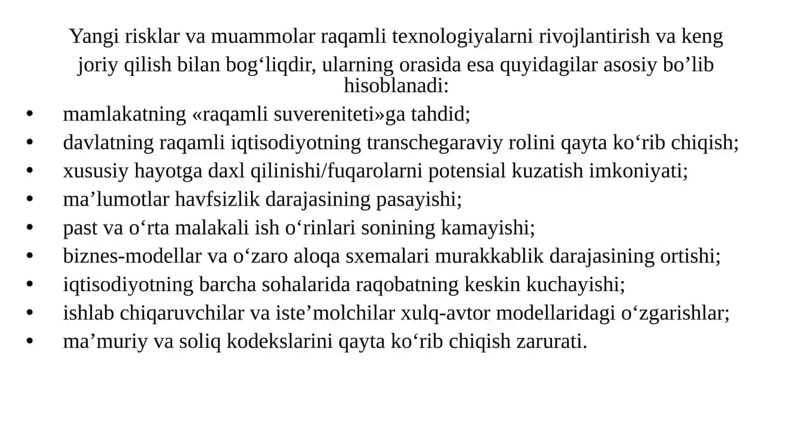 3Raqamli iqtisodiyot risklari va muammolari 4