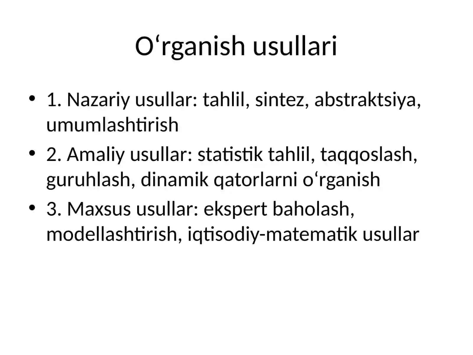 Soliq va soliqqa tortish fanining predmeti va o‘rganish usullari 4