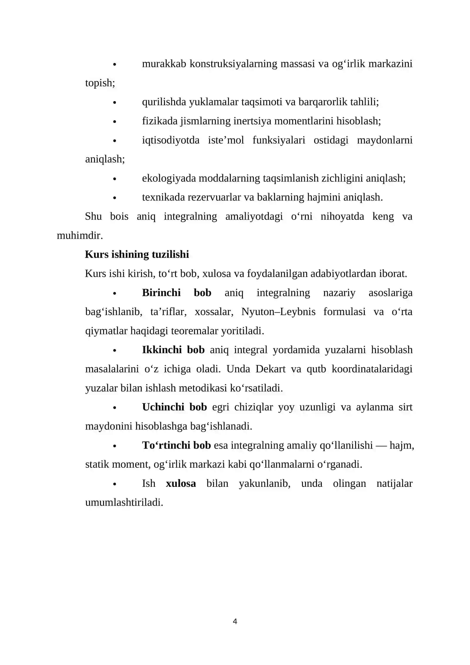 Aniq integralning yuzani va hajmini hisoblashda qoʻllanilishi 4