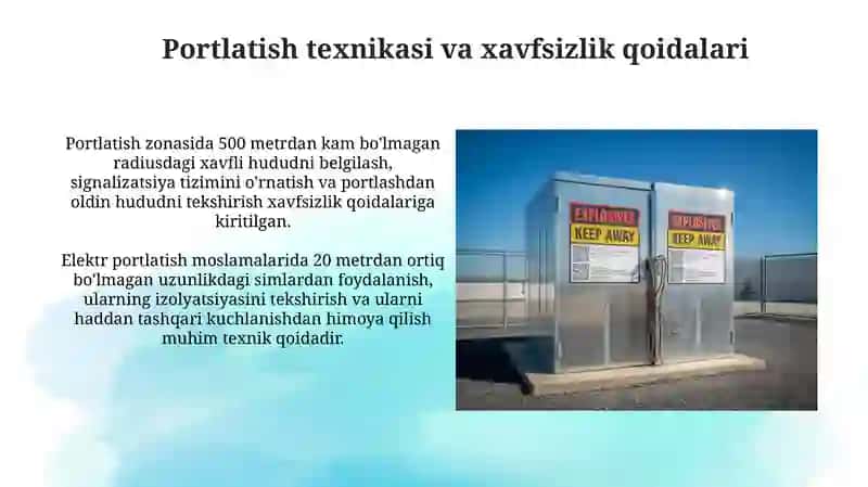 Portlovchi moddalar va portlatish texnikasi 4