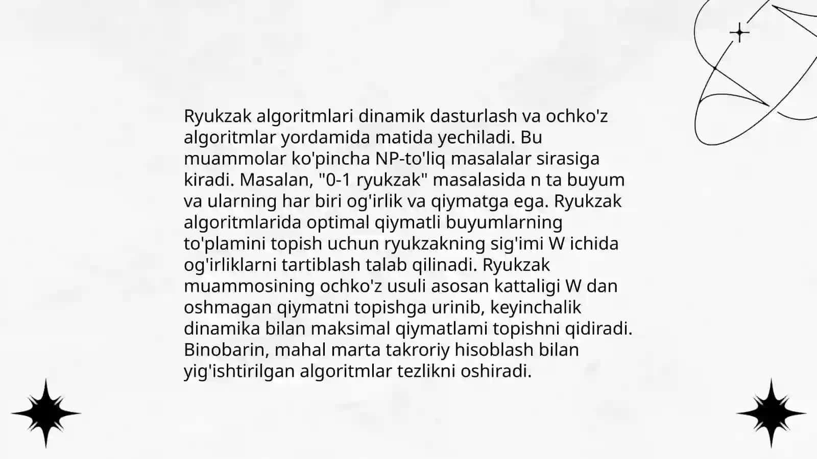 Ryukzak masalasi 4