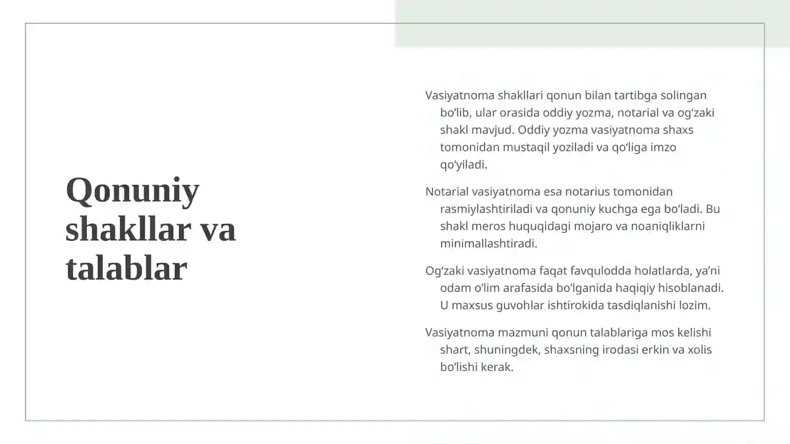 Vasiyatnoma orqali meros qoldirish 4