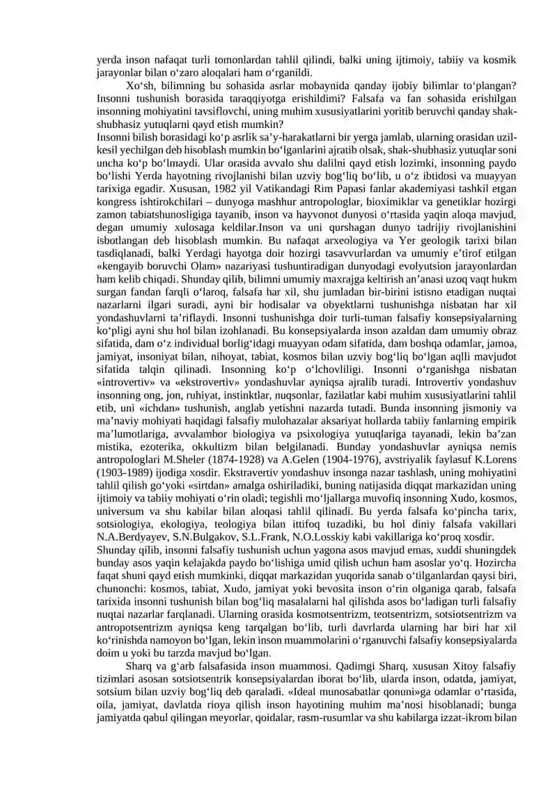 INSON FALSAFASI (FALSAFIY ANTROPOLOGIYA) 4