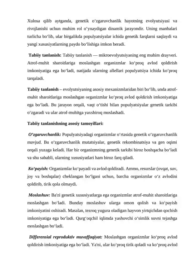 MIKROEVOLYUTSIYA TA`LIMOTI VA UNING ASOSIY MOHIYATI 4