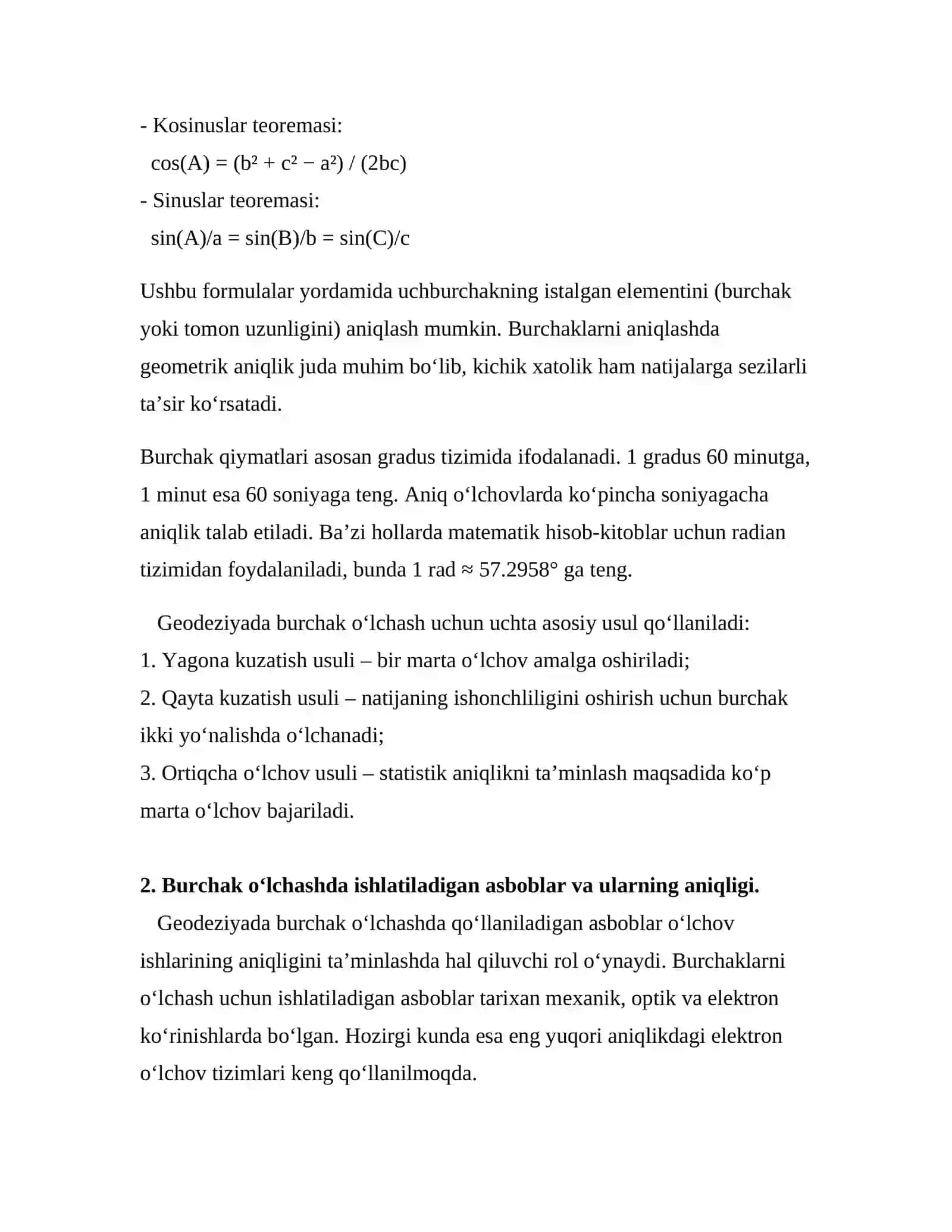 Burchak o‘lchash xatoliklar 4
