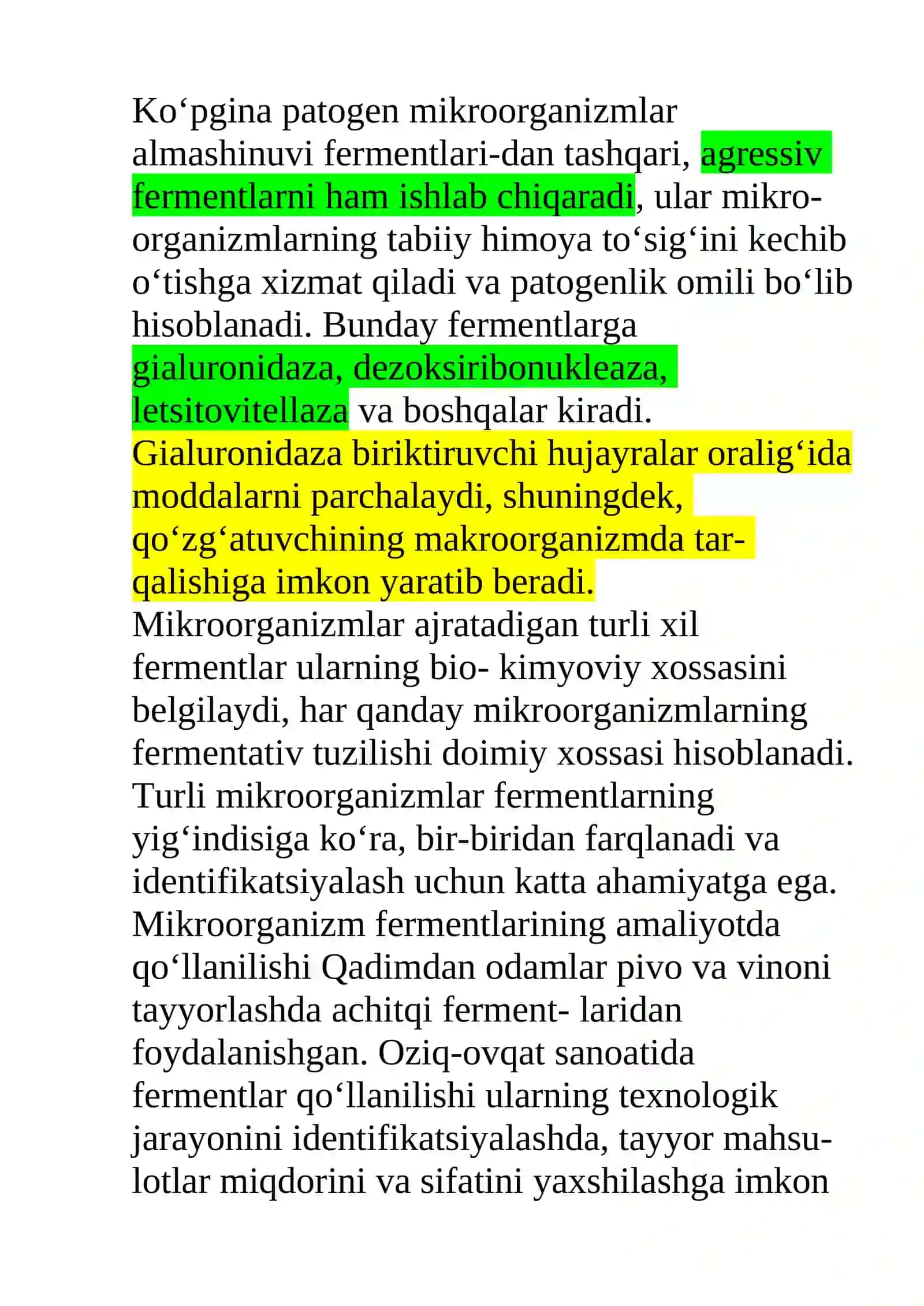 Bakteriyalarning hayot faoliyati mahsulotlari. Fermentlar, pigmentlar, toksinlar, aromatik moddalar. Mikroorganizmlarga tashqi muhit omillarning ta'siri. Dezinfeksiya va sterilizatsiya usullari. 4