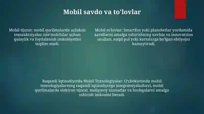 Raqamli Iqtisodiyotda Mobil Texnologiyalar 4