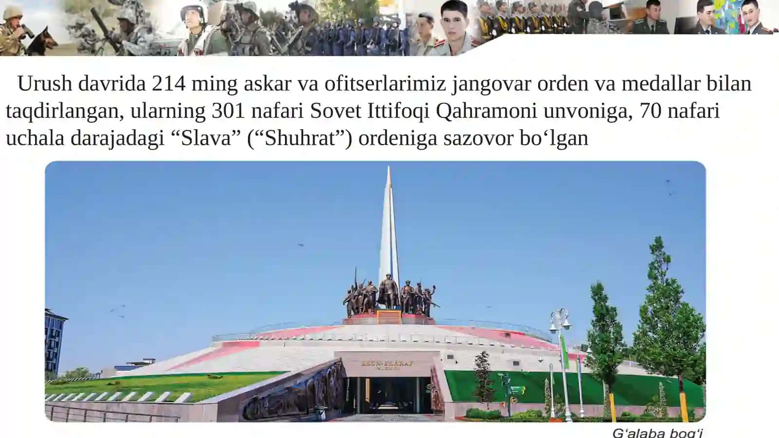 O‘zbekiston xalqining fashizm ustidan qozonilgan g‘alabaga qo‘shgan hissasi 4