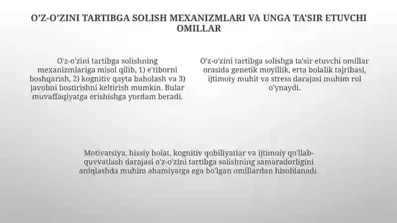 O'z-o'zini tartibga solish 4