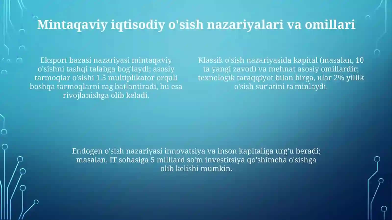 Mintaqaviy iqtisodiyot faniga kirish 4