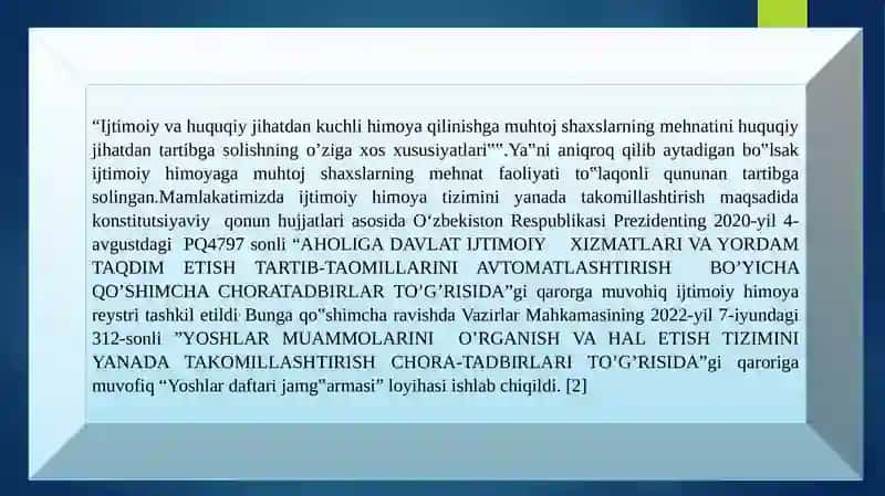 Ijtimoiy va huquqiy jihatdan kuchli himoya qilinish 4