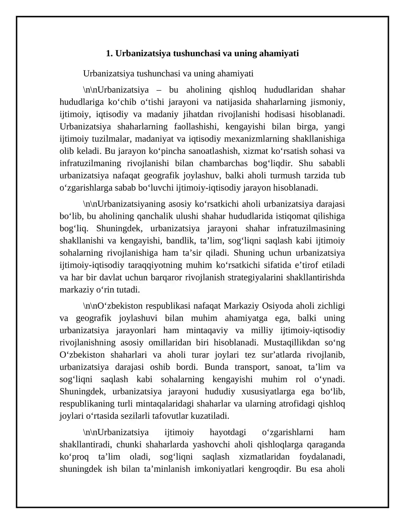Oʻzbekistonda aholi urbanizatsiyasi va uning regional xususiyatlari 4