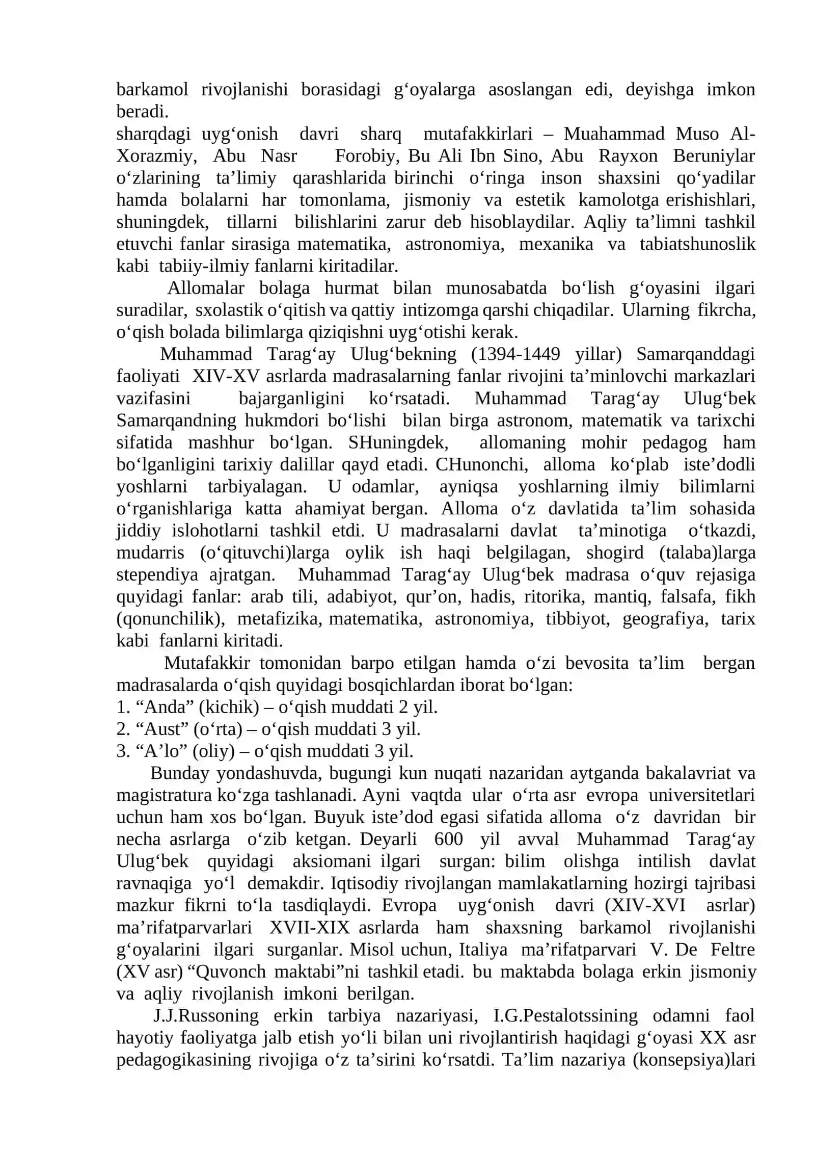 TA’LIM QONUNIYATLARI VA PRINSPLARI. UMUMIY O’RTA. O’RTA MAXSUS KASB HUNAR TA’LIMINING MAZMUNI 4