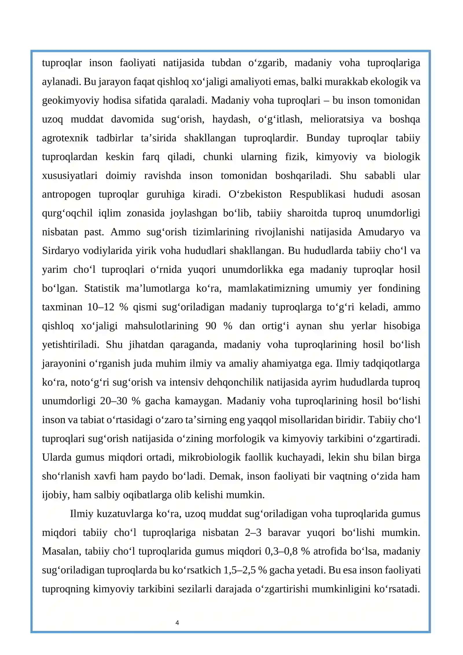 INSON FAOLIYATI NATIJASIDA MA’DANIY VOHA TUPROQLARINING HOSIL BO’LISHI 4