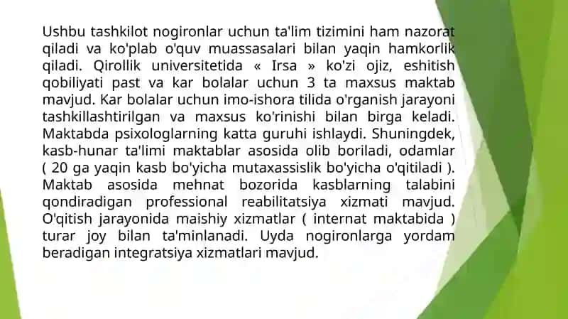 Hozirgi davrda xorijda rivojlanishdan uqsonib o'lgan bolalar psixologik va pedagogik yordamni ta'sir etish 4
