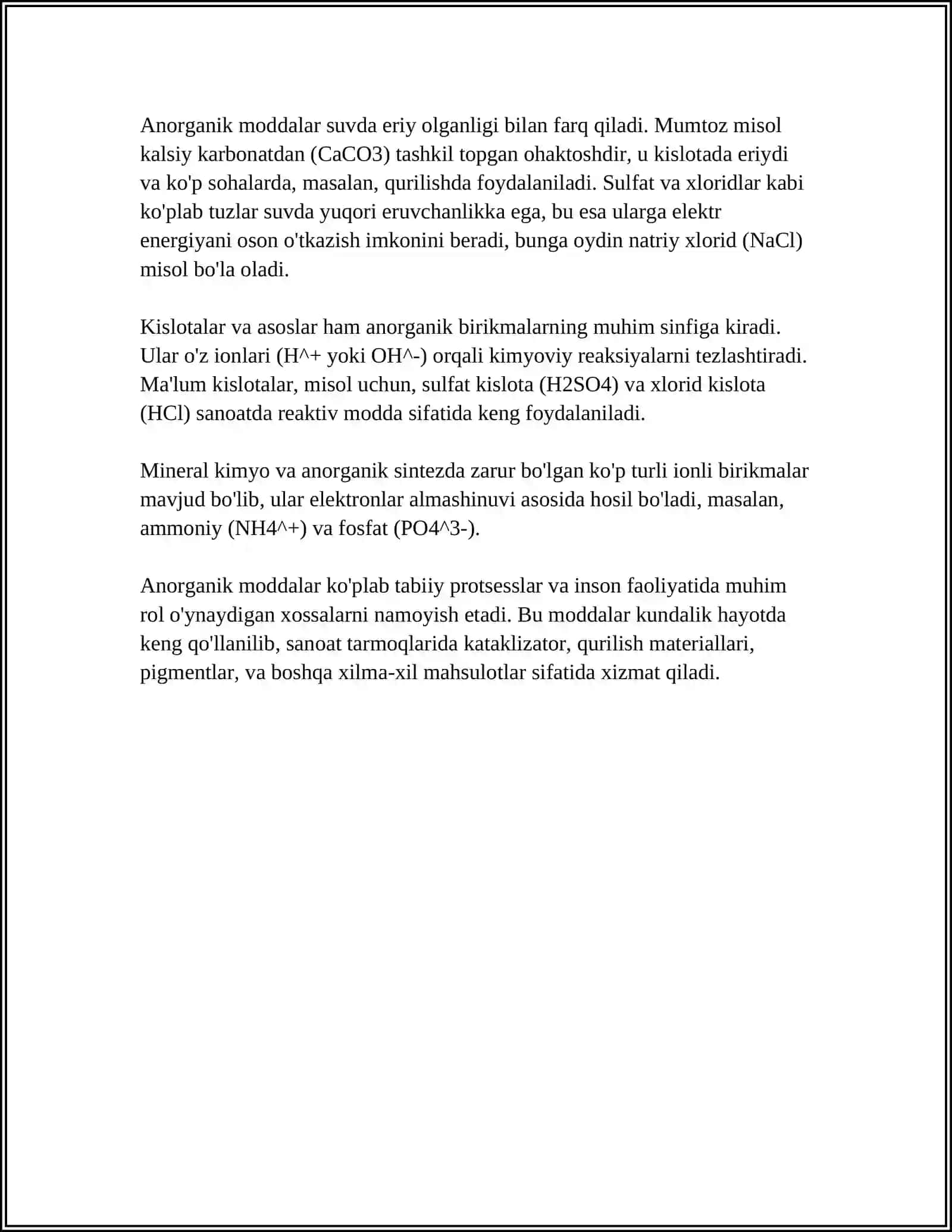 ANORGANIK MODDALARNING ENG MUHIM SINFLARI 4