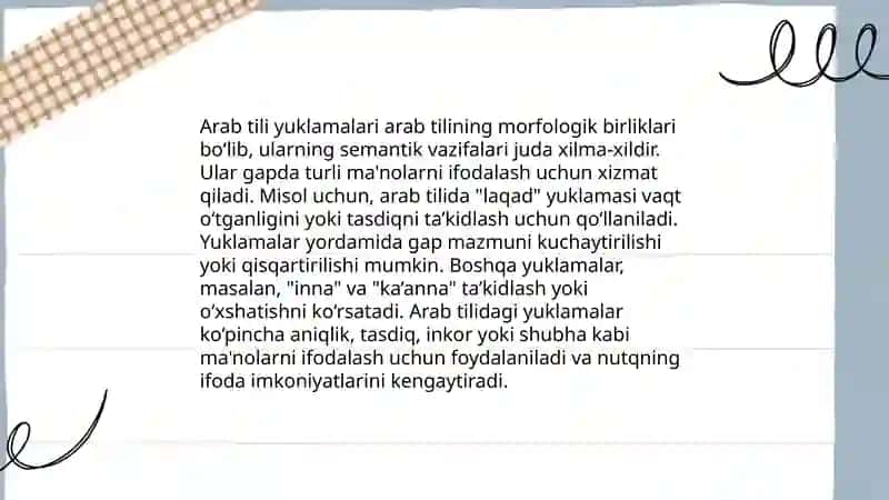 Arab tilida yuklamalar 4