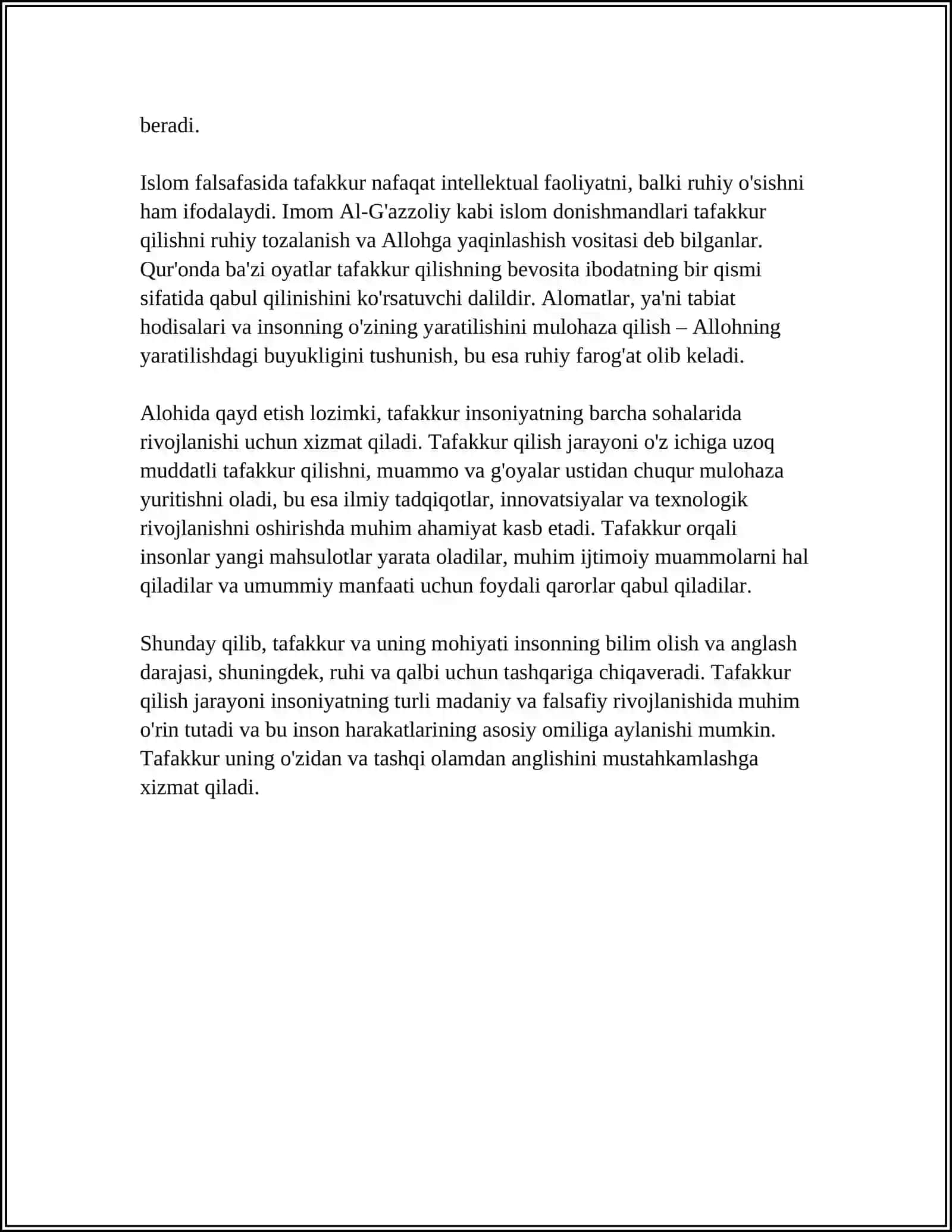 TAFAKKUR OPERATSIYALARI MAVZUSIGA BAGʻISHLANGAN ESSE 300TADAN ORTIQ SOʻZLI 4