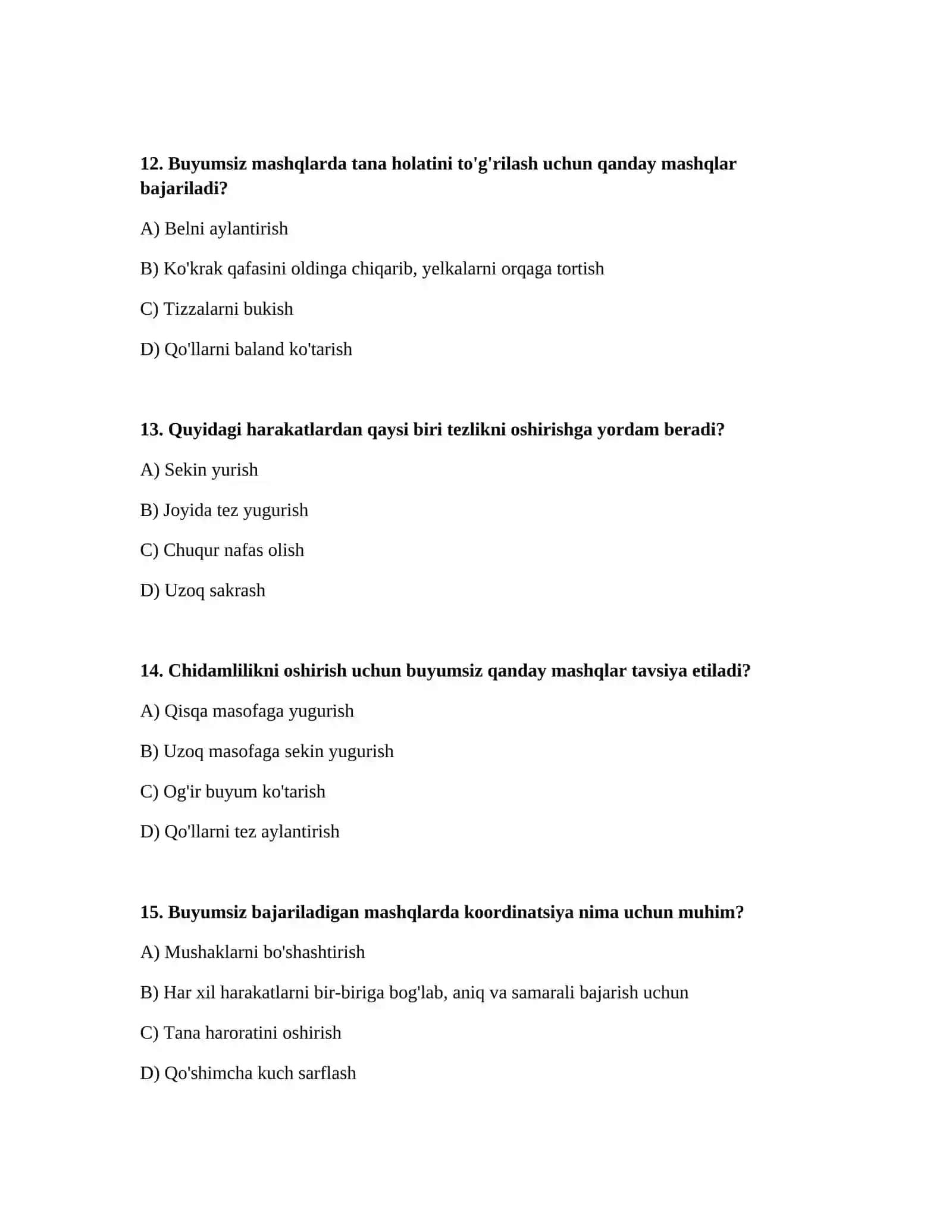 Maxsus harakat tayyorgarligi, maxsus texnik tayyorgarlik. Buyumsiz bajariladigan mashqlar 4