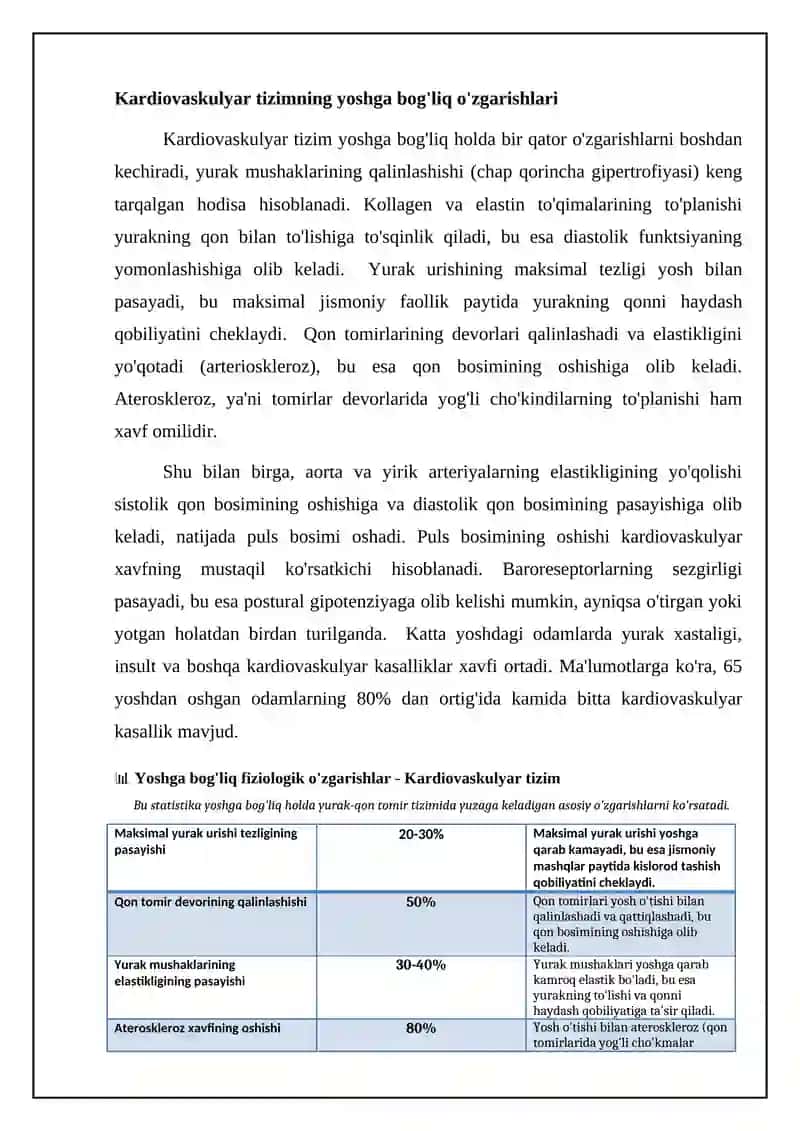 Organizmda keksayish davriga xos oʻzgarishlar 4