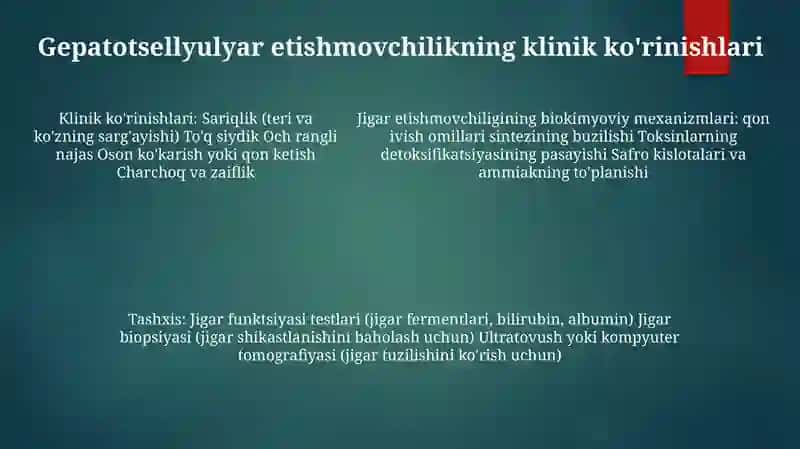 Jigar-Hujayra Yetishmovchiligi Va Jigar Komasi Vujudga Kelishining Biokimyoviy Mexanizmlari Va Tashxisi 4