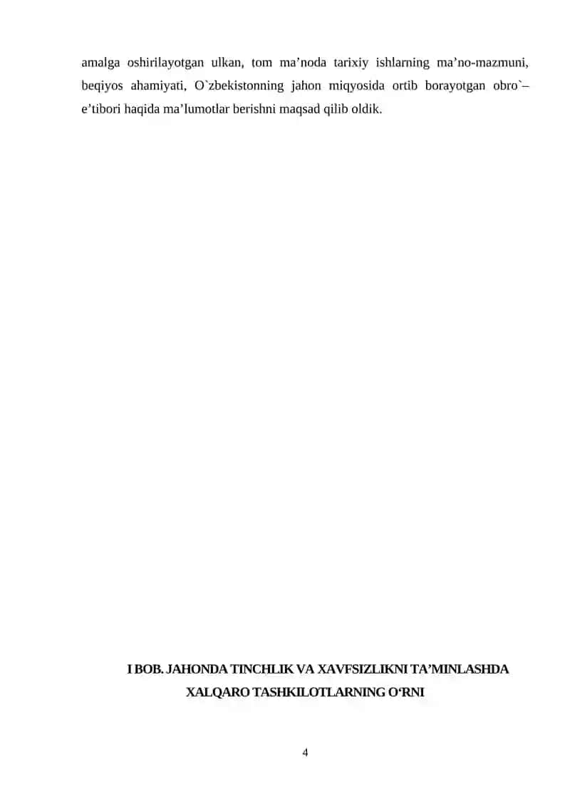 Jahon xalqaro tashkilotlarning o‘rni XXI asrning zamonaviy xalqaro munosabatlari tizimida 4
