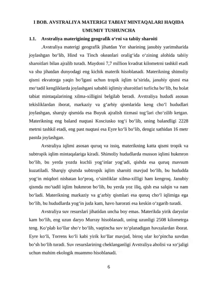 Avstraliya materigi tabiat mintaqalari mavzusini o‘qitish metodikasi 4