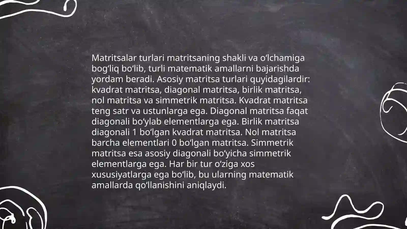 Matritsalar va ular ustida amallar 4