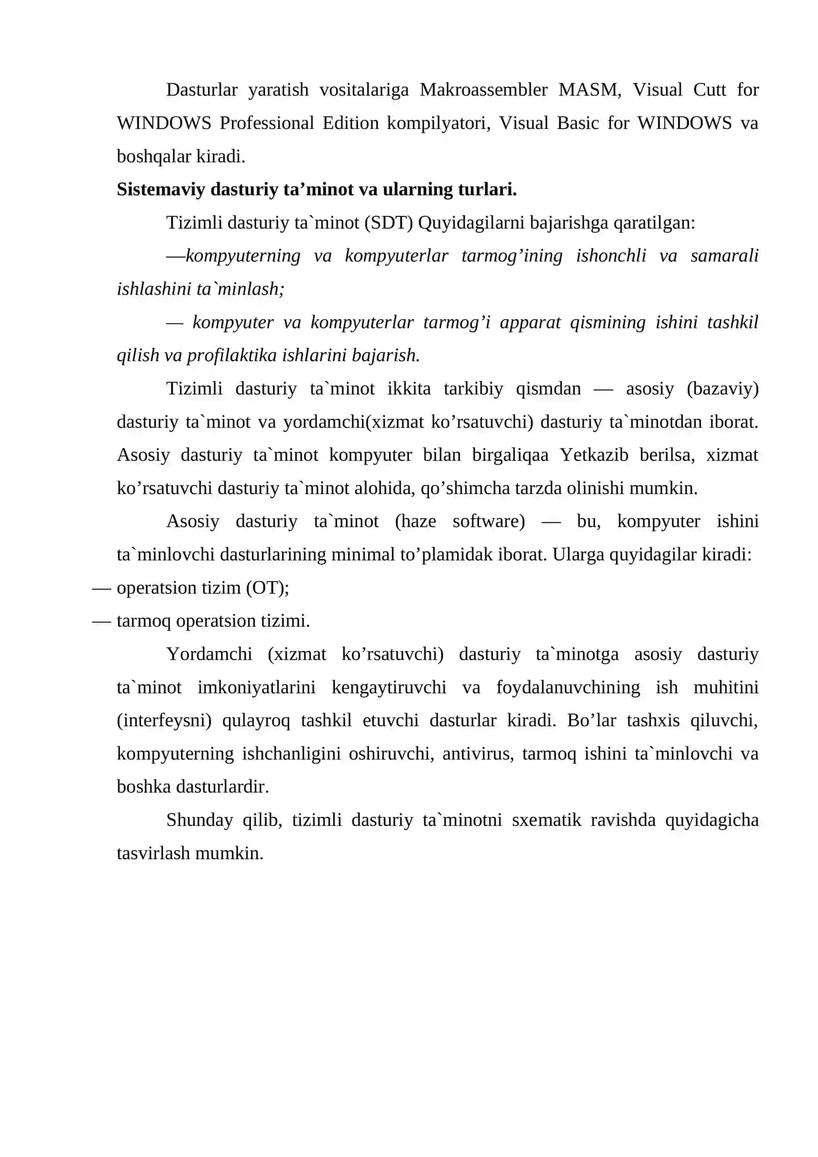 KOMPYUTERNING ZAMONAVIY DASTURIY TA’MINOTI VA DASTURIY TA’MINOT TURLARI 4