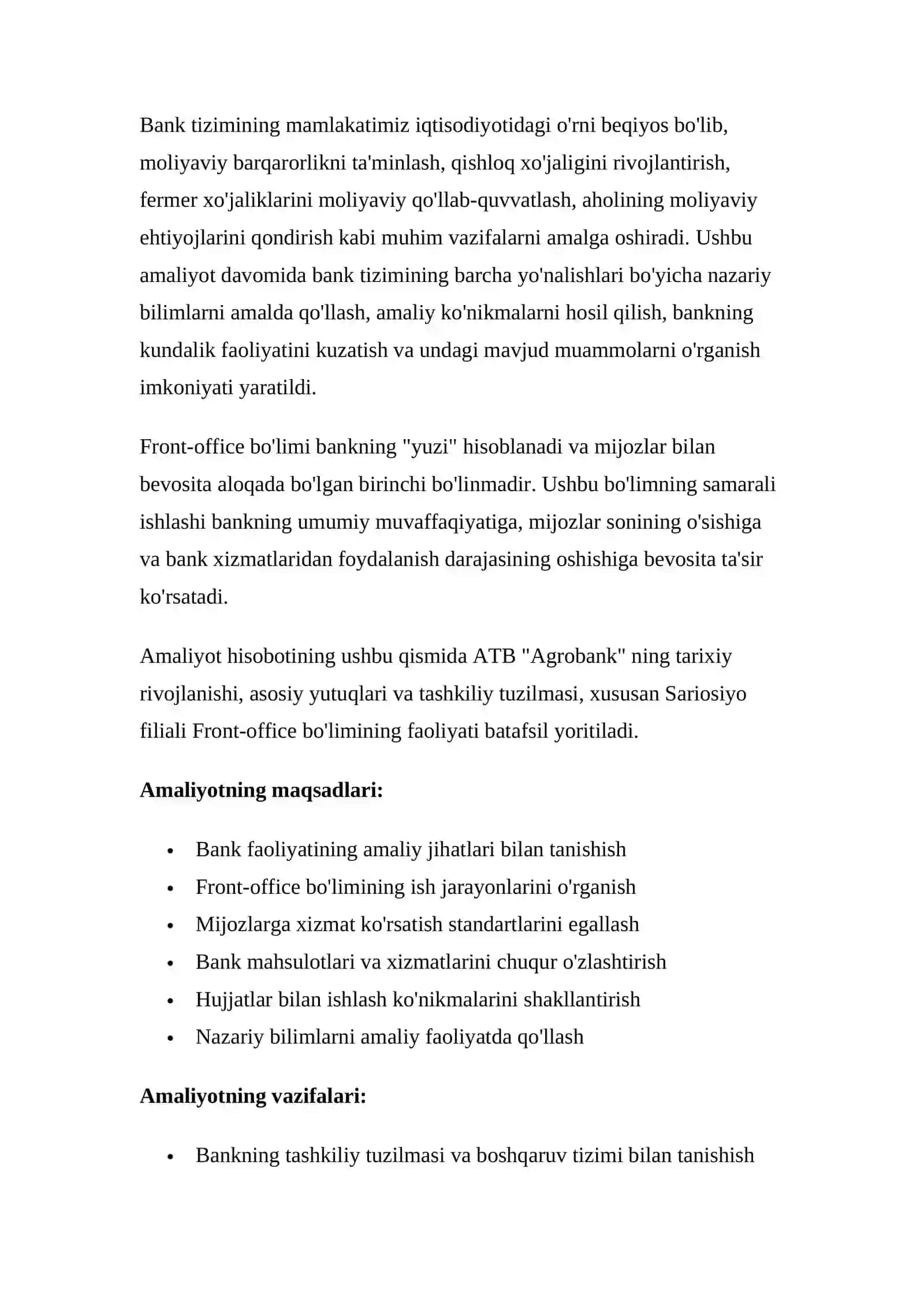 ATB "Agrobank" Sariosiyo filialining amaliyot to'g'risida 4