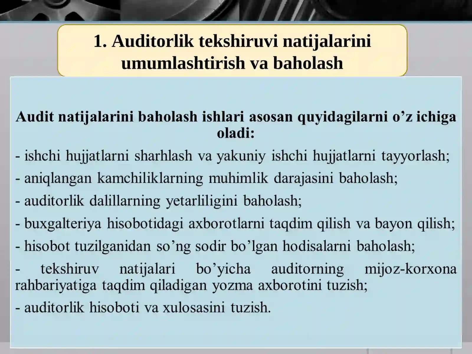 AUDITORLIK XULOSA VA TAKLIFLARINING XALQARO STANDARTLARI 4