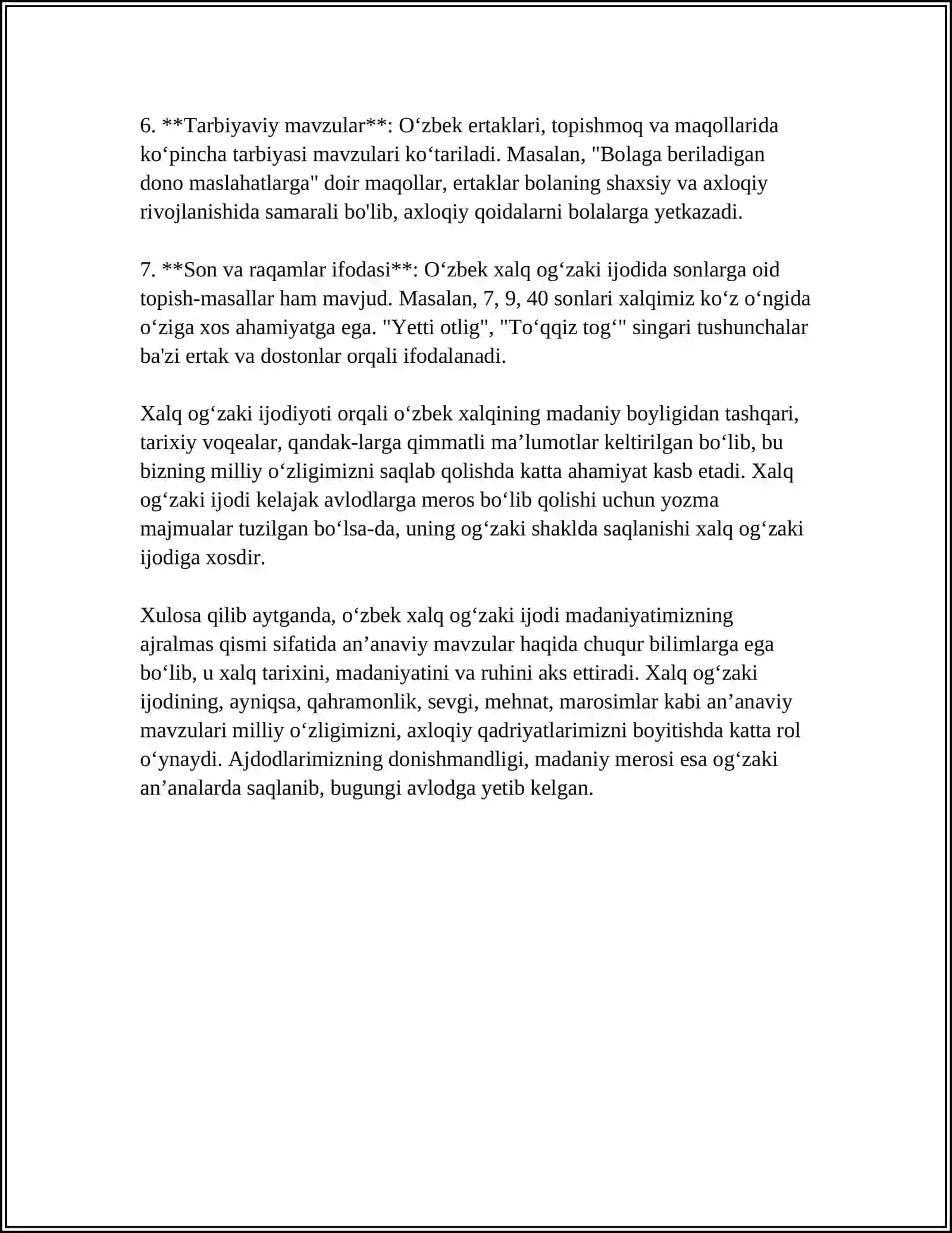 BOSHLANGICH SINFDA XALQ OGZAKI IJODI USTIDA ISHLASH METODIKASI 4