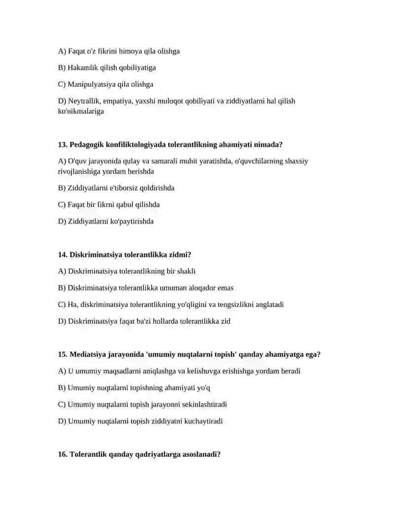 Pedagogik konfiloktolgiyada tolerantlik tushunchasi va mediatsiya qoidalari 4