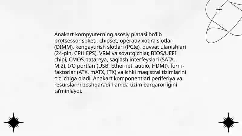 Zamonaviy axborot texnologiyalari. Kompyuterlarning texnik ta'minoti va unda ishlash 4