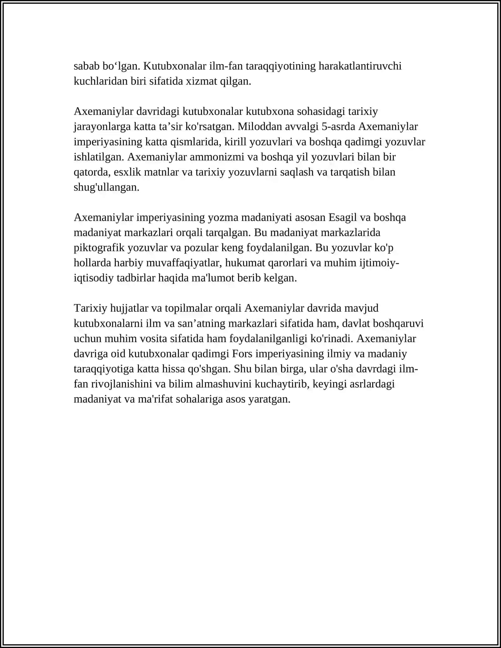 Axemaniylar davridagi kutubxonalar 4