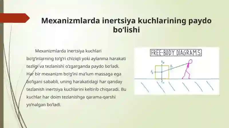 Inertsiya kuchlari va momentlari. Mexanizmlarni kinetostatik hisoblash 4