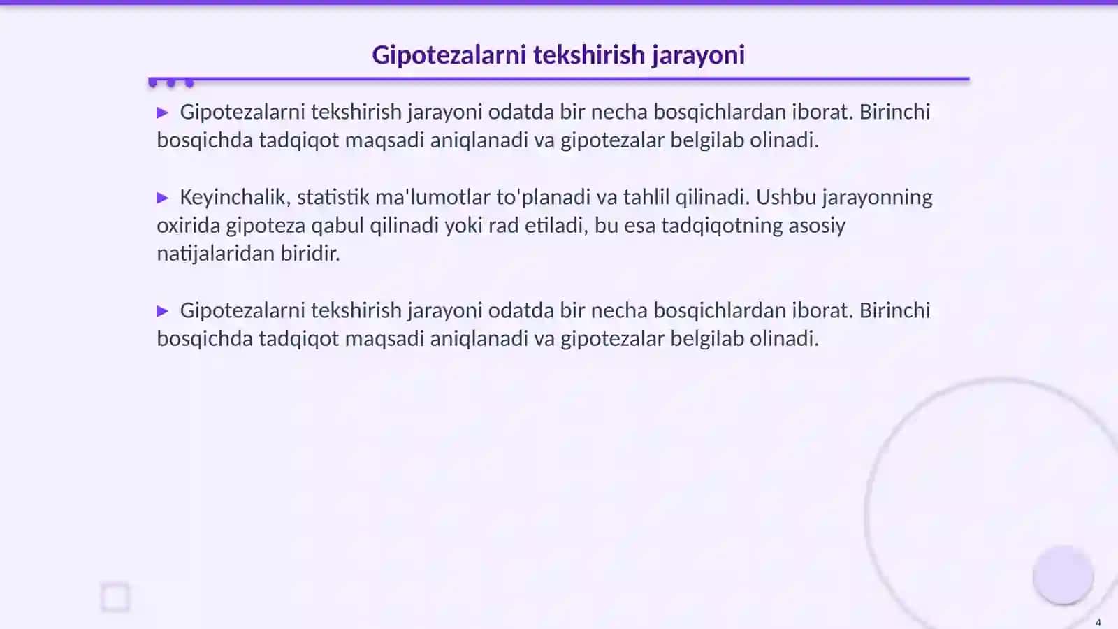 Statistik gipotezalarni tekshirish nazariyasining umumiy tushunchalari 4