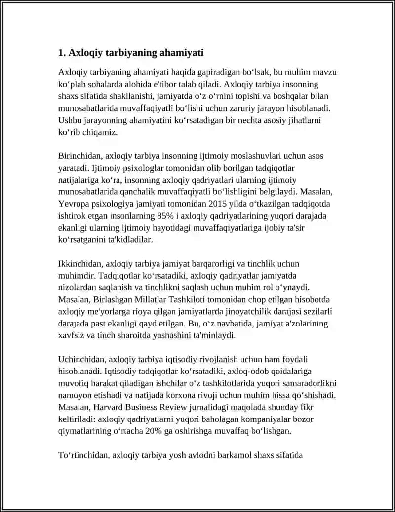 JAMOA SHAXS AXLOQIY KAMOLOTINING ASOSI.MAKTABGACHA YOSHDAGI BOLALARDA AHLOQIY SIFATLARNI TARBIYALASH 4