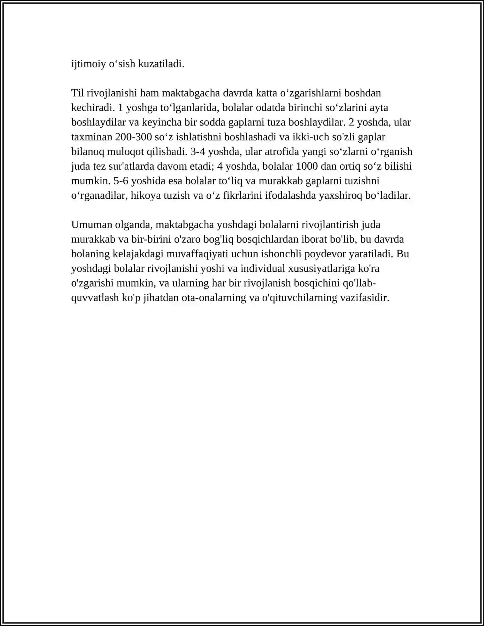 MAKTABGACHA YOSHDAGI BOLALARNI PEDAGOGIK- PSIXOLOGIK O'RGANISH 4