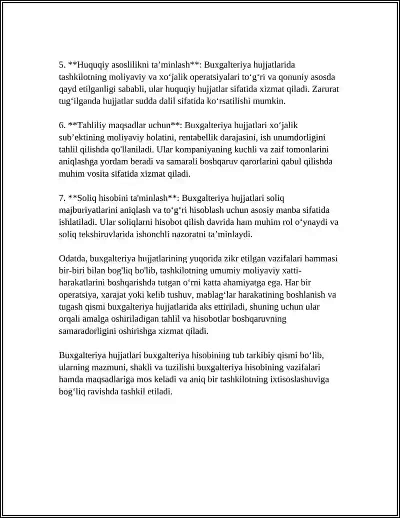 Buxgalteriya hisobida hujjatlar va ular haqida tushuncha 4