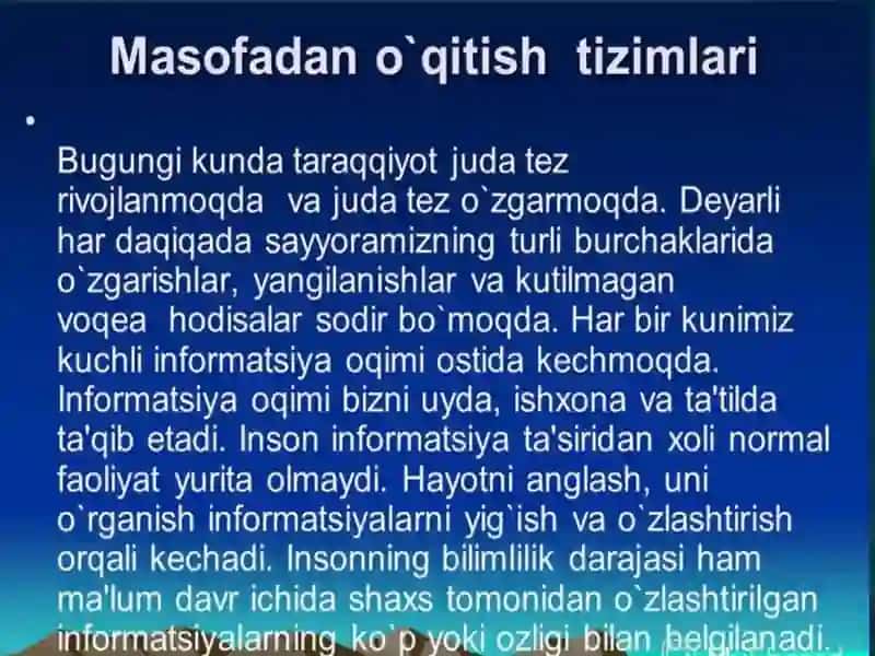 Masofaviy taʼlimning zamonaviy usullari 4