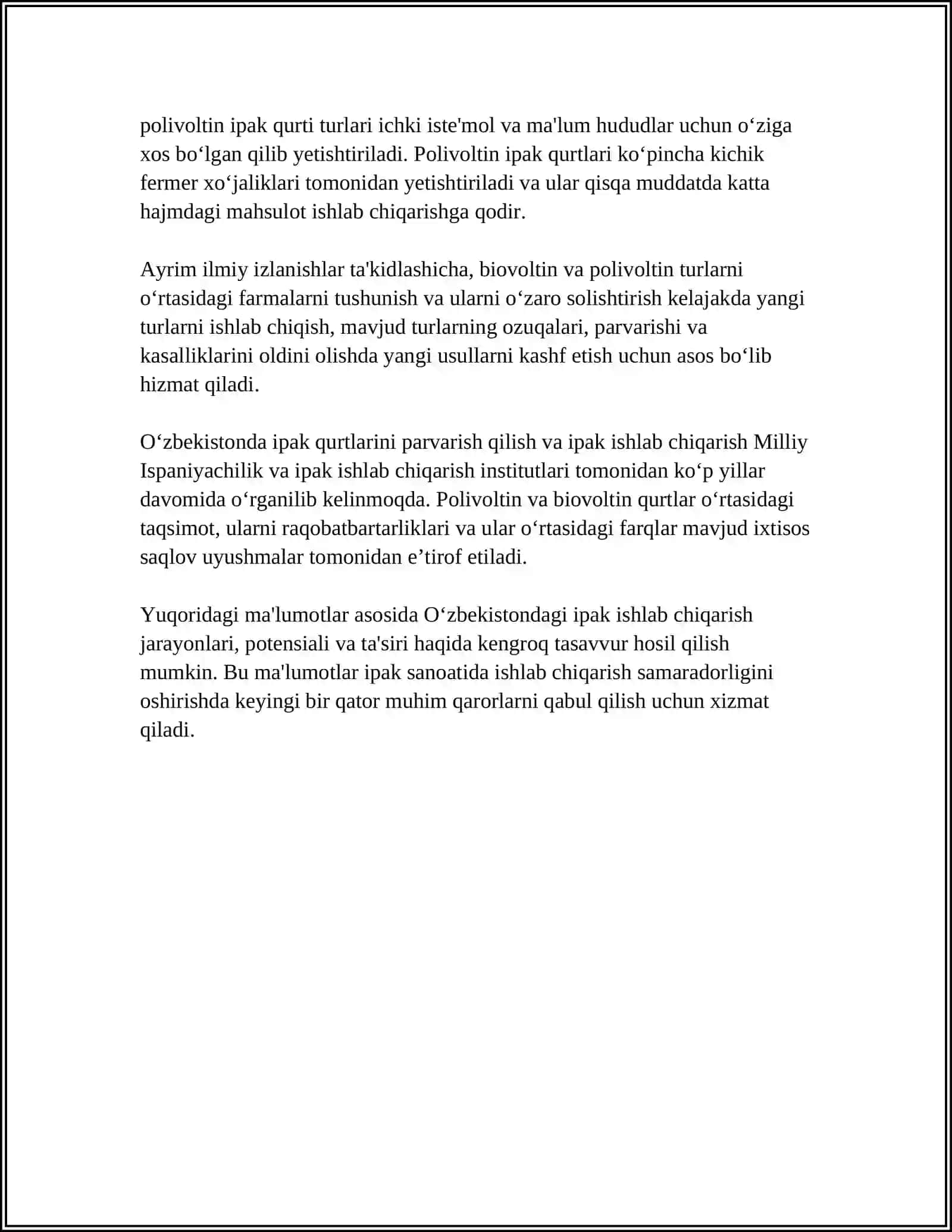 IPAK QURTINIG BIVOLTIN VA POLIVALTIN PARODALARI 4