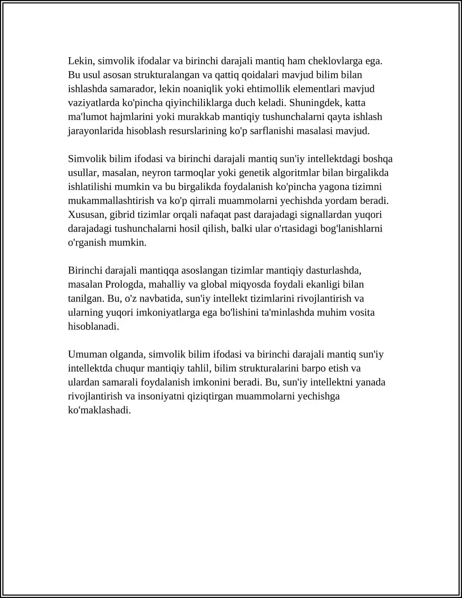 SUN'IY INTELLEKTDA BILIMLARNI TASVIRLASH USULLARI 4