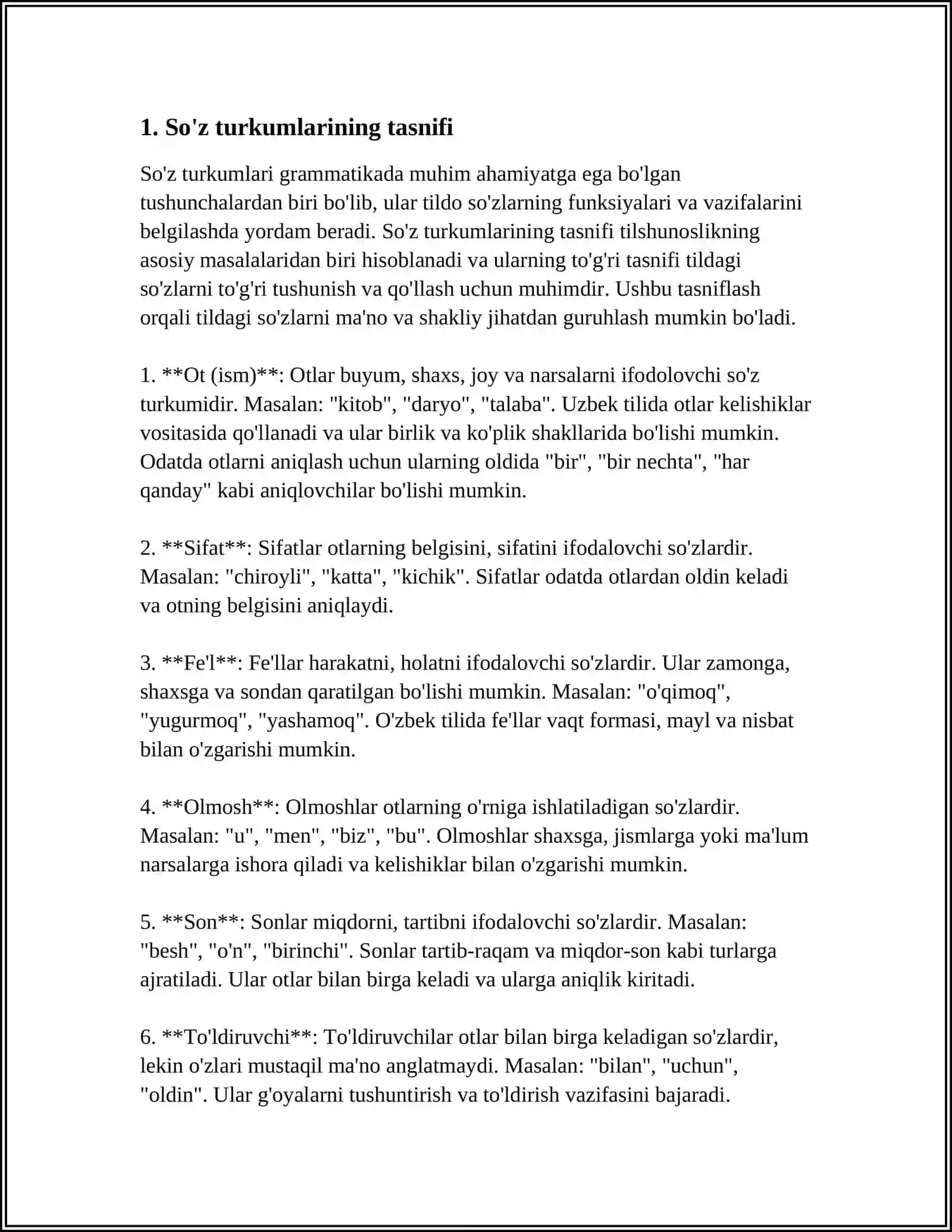 MAVZU: SO'Z TURKUMLARINI O'RGANISHGA OID ADABIYOTLAR RO'YXATINI TUZISH 4