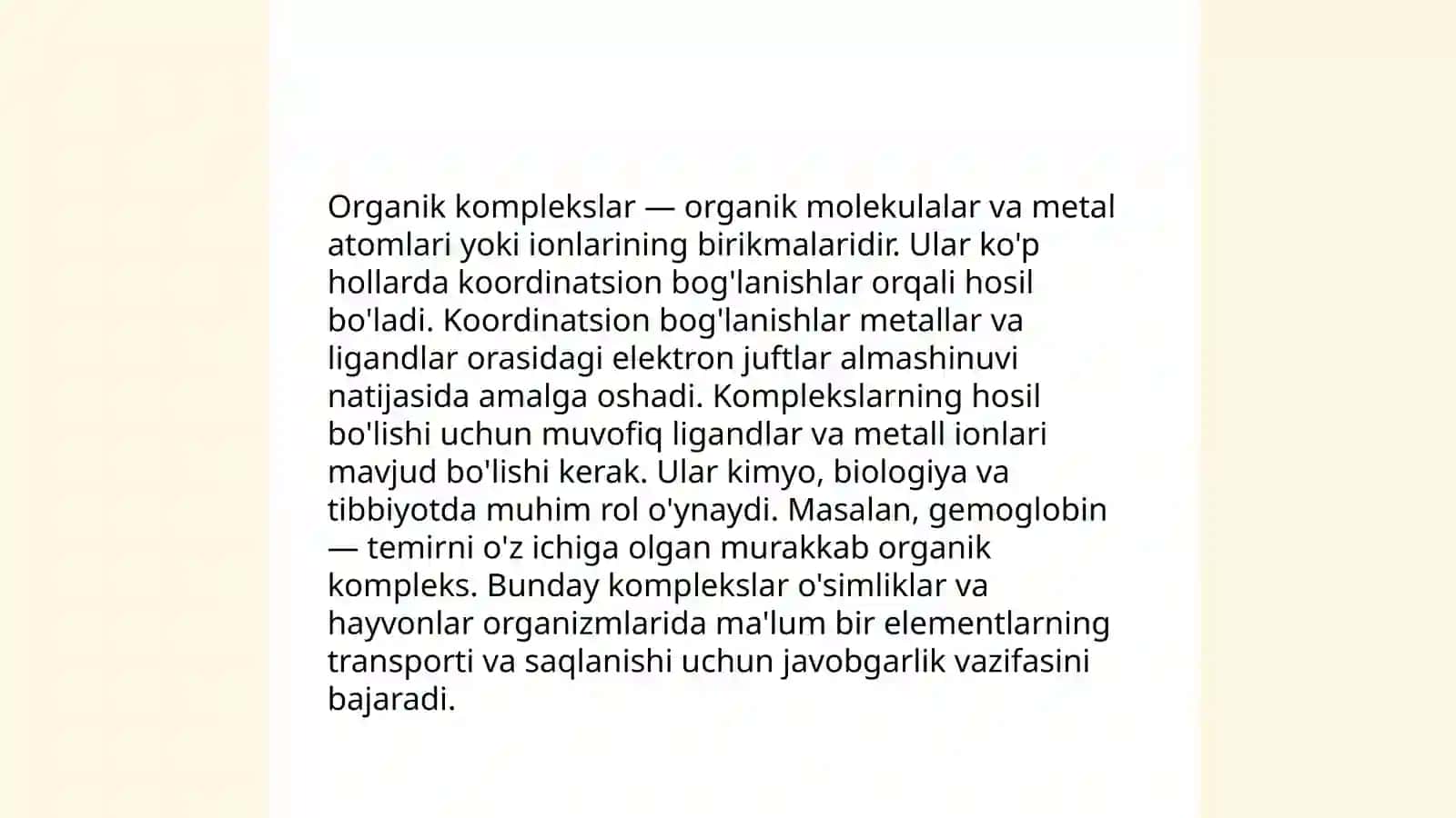 Organik kopmleks hosil qiluvchilar.Ularning yutuq va kamchiliklari, tehnologiyada qõllanilishi 4