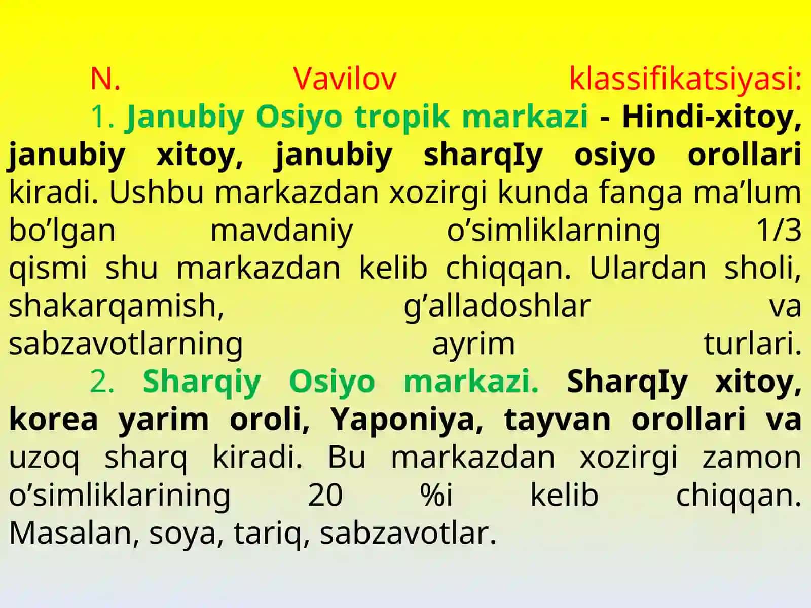 Uy tirik organizmlarining kelib chiqish markazlari 4