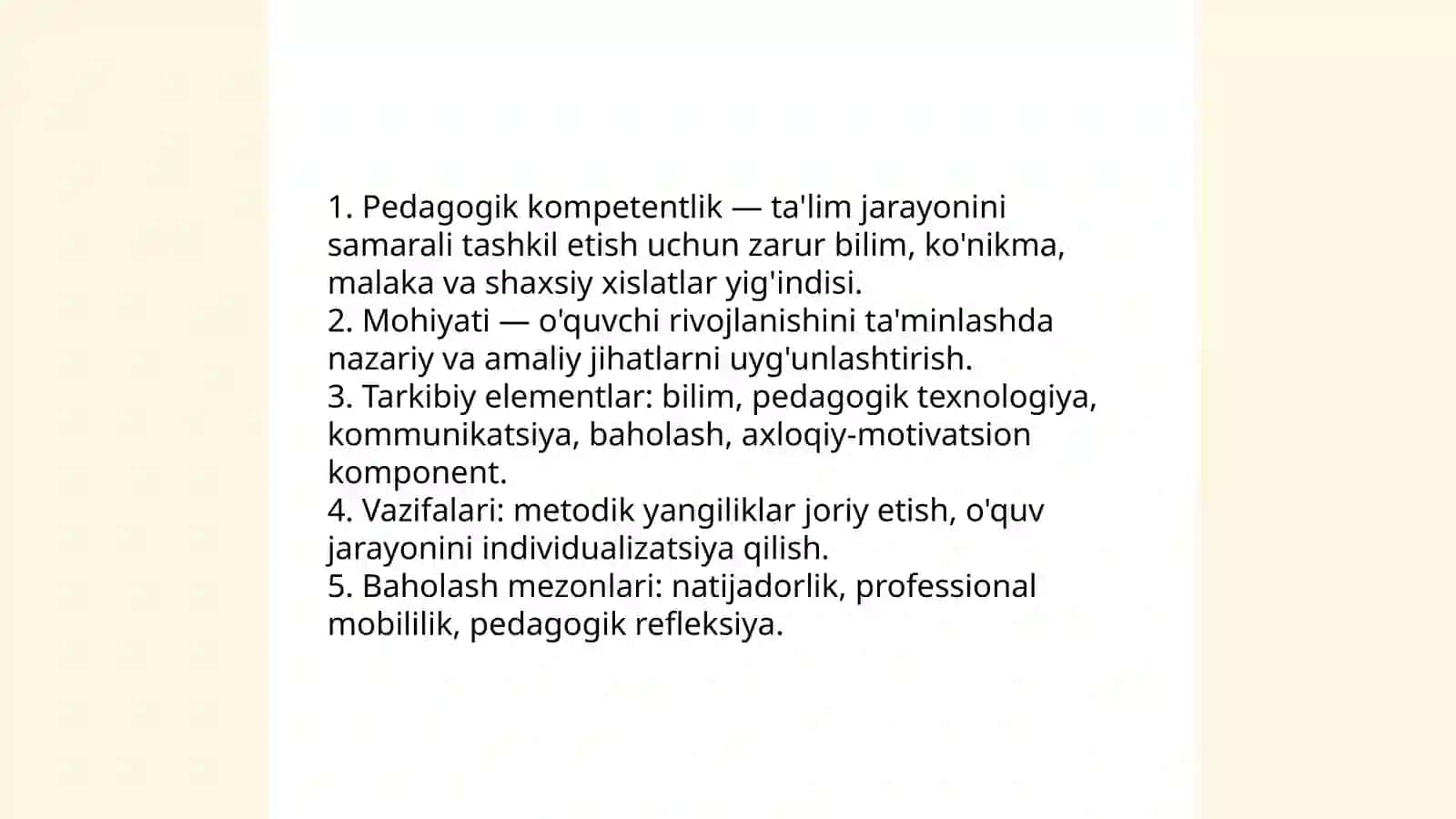 Pedagogik kompitentlik fanining mohiyati va tuzilishi 4