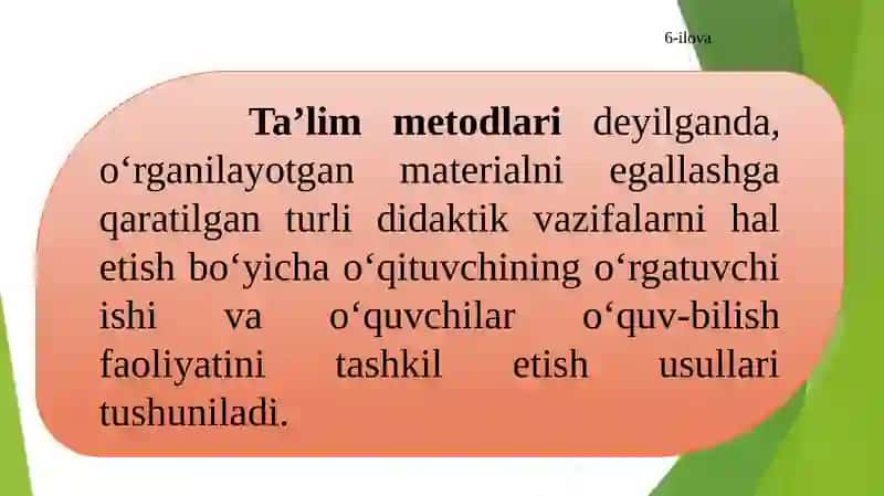 Xalq pedagogikasi" da yoshlarni tarbiyalashning metod, usul va vositalari. 4